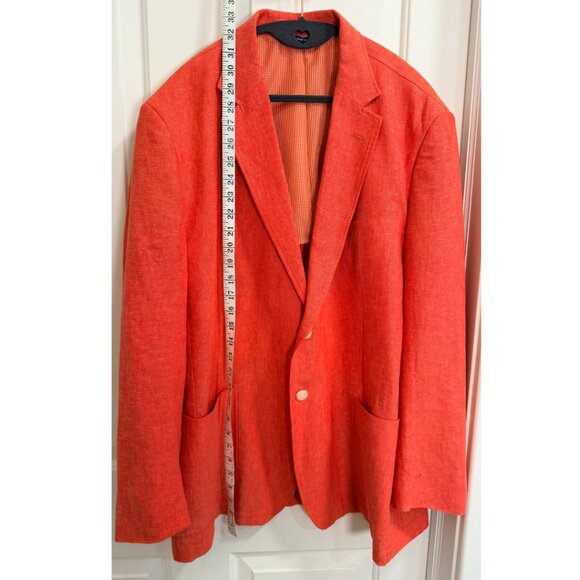 Alan Flusser Coral Linen Blazer Sport Coat Size 46R - Picture 4 of 8